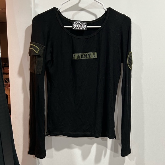 Serious LA army patchwork long sleeve top 4 Trade !! - Picture 1 of 4